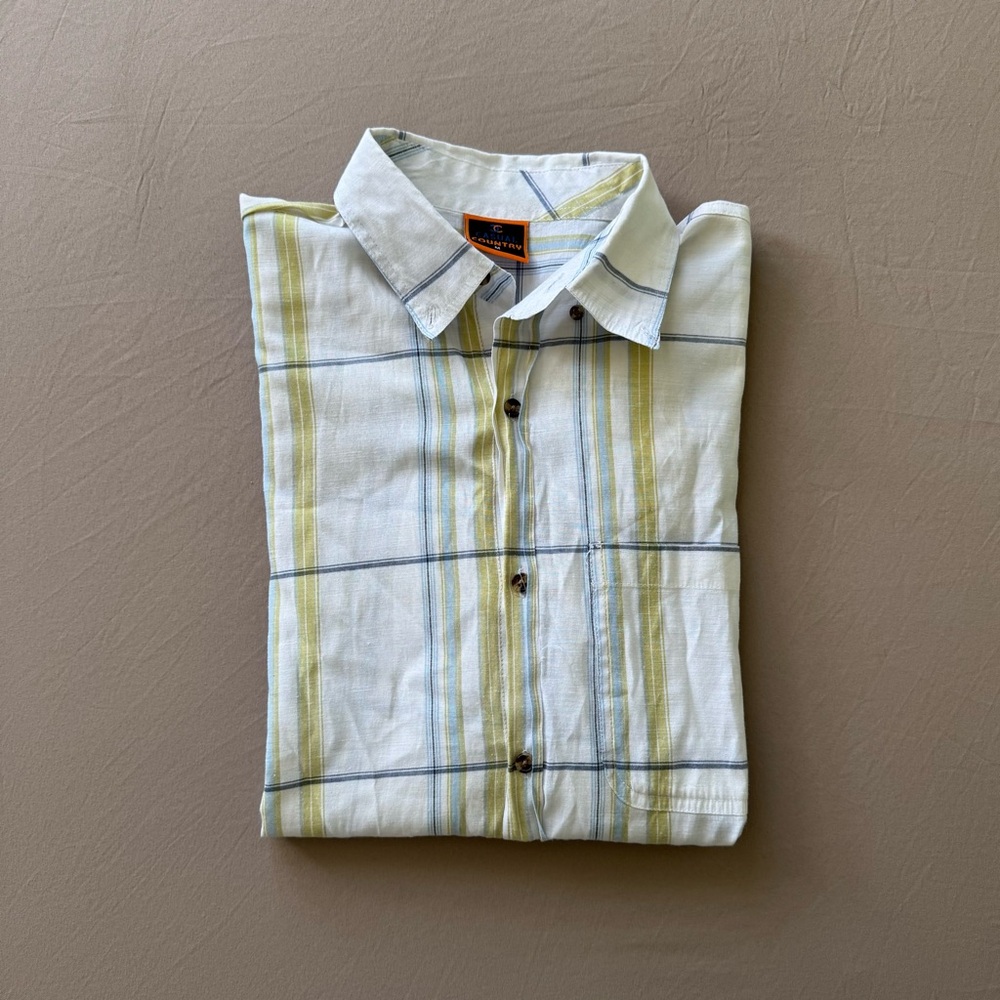 Vintage Casual Country Cotton Blend Plaid Shirt
